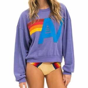 AVIATOR NATION Logo Stitch Relaxed Crew Sweatshirt